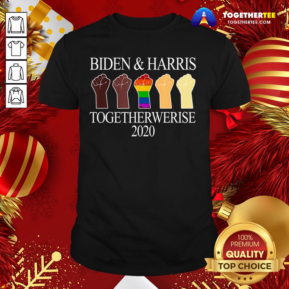 Funny LGBT Joe Biden Kamala Harris 2020 Hand Together We Rise Shirt