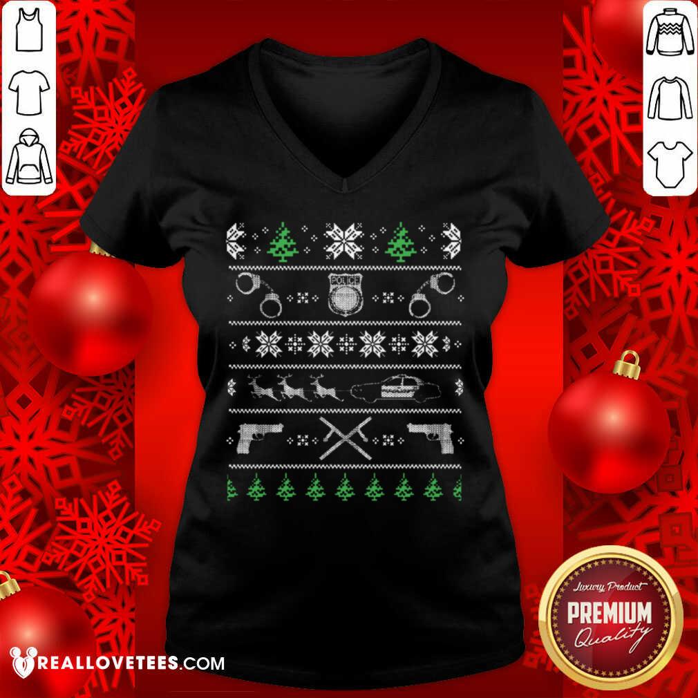 Good Best For Police Man Police Ugly Christmas Sweaters Shirt - Image 5