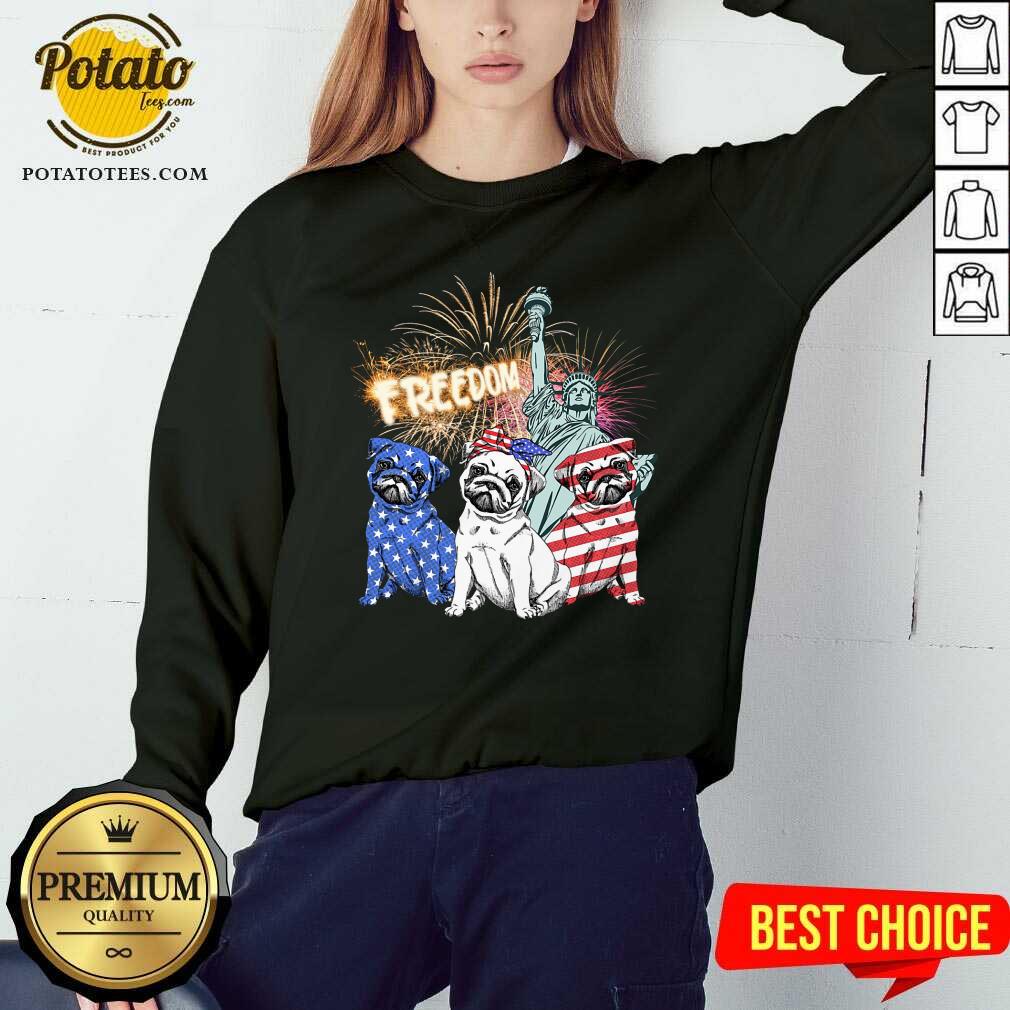Three Pug Freedom 4th Of July Shirt - Image 4
