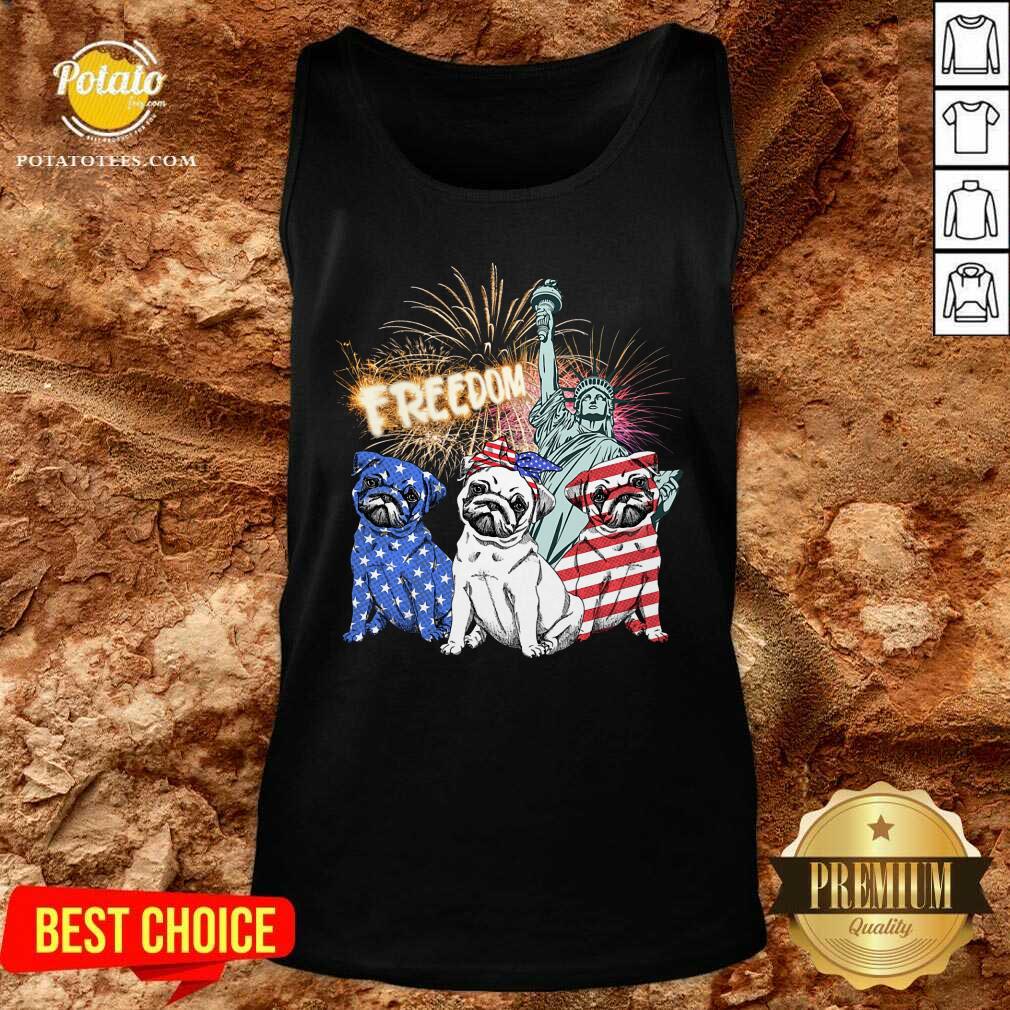 Three Pug Freedom 4th Of July Shirt - Image 3