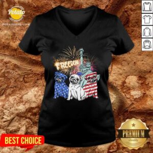 Alternative view of Three Pug Freedom 4th Of July Shirt