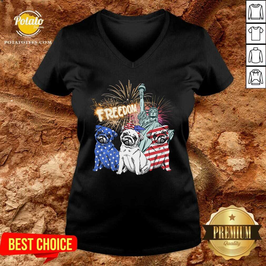 Three Pug Freedom 4th Of July Shirt - Image 2