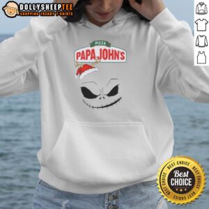 Alternative view of Official Jack Skellington X Pizza Papa John's Merry Christmas T-Shirt