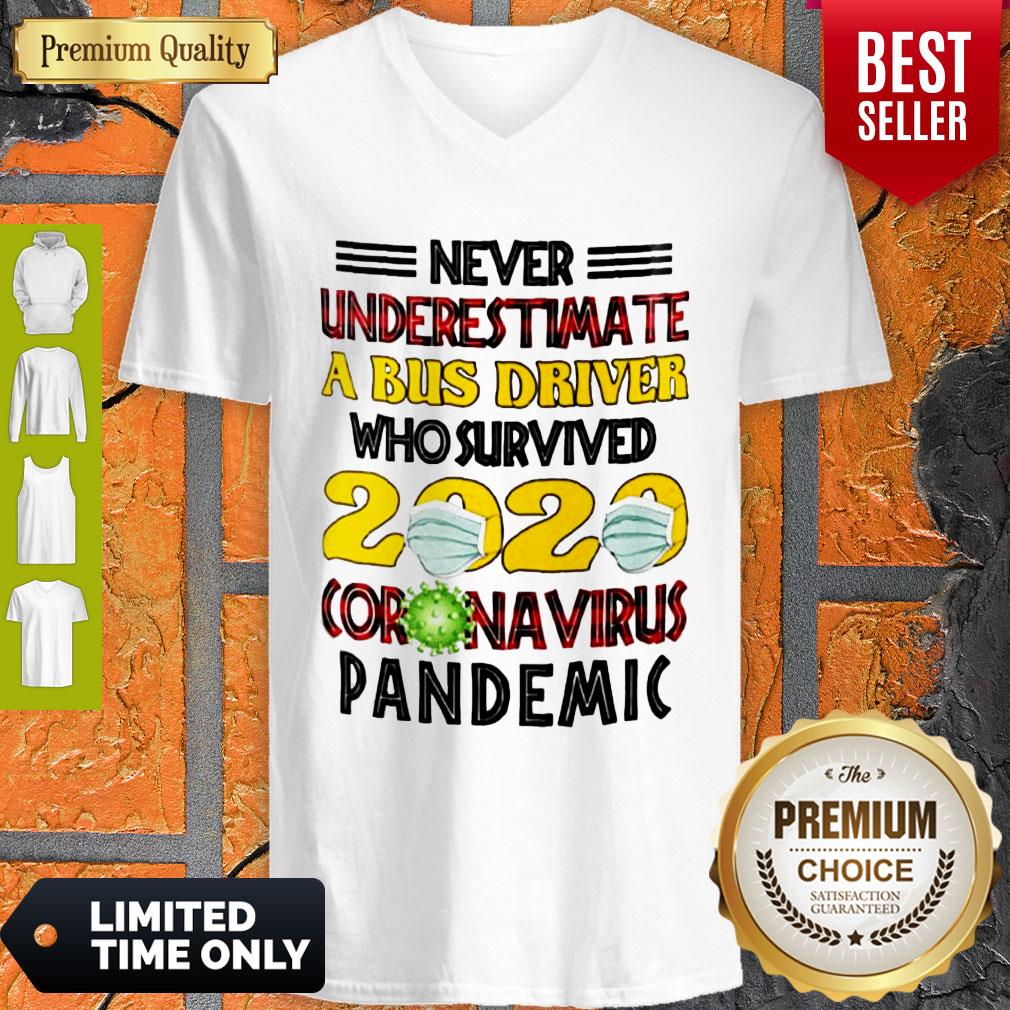 Nice Never Underestimate A Bus Driver Who Survived 2020 Coronavirus Pandemic Shirt - Image 5