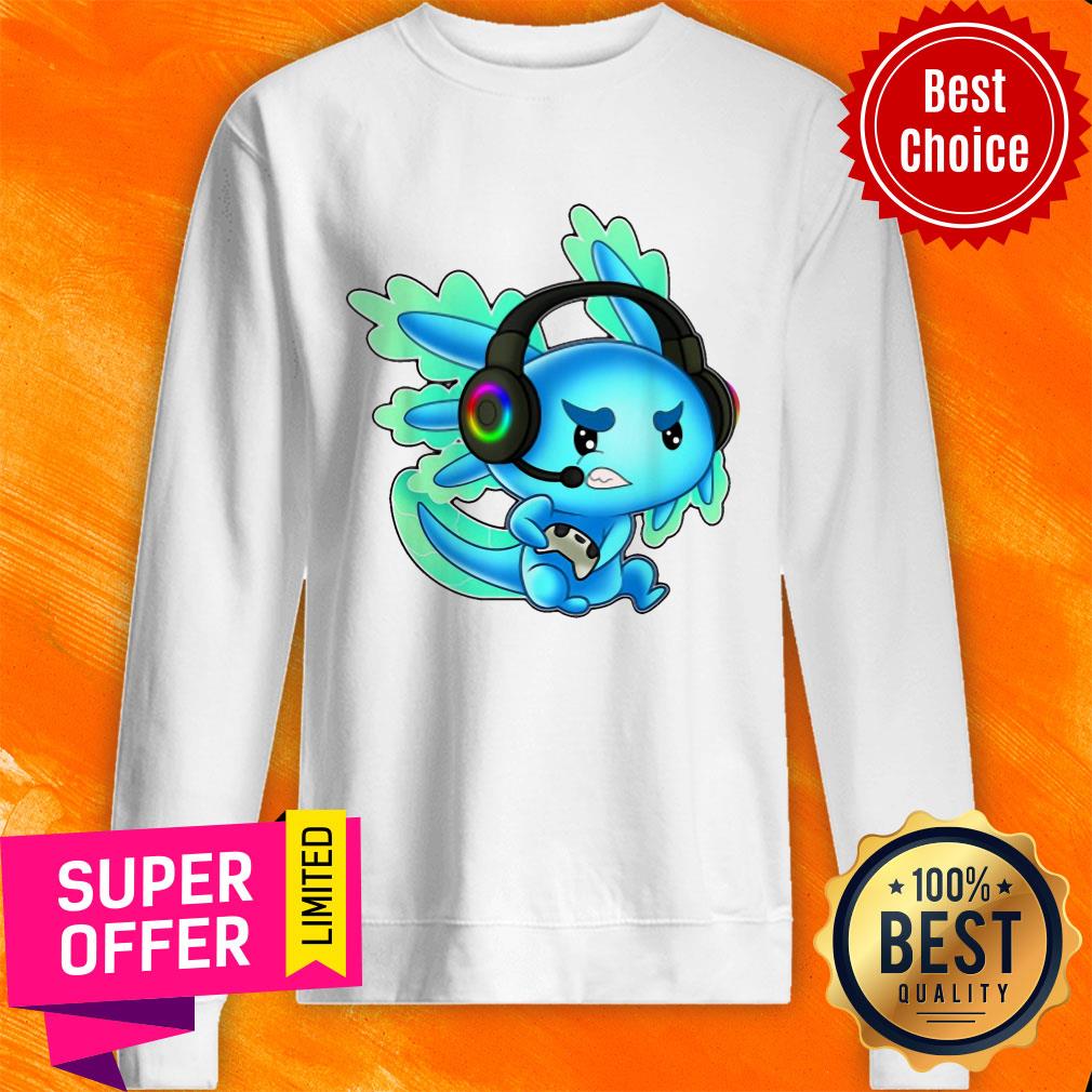 Nice Gamer Axolotl Gamesolotl Shirt - Image 4