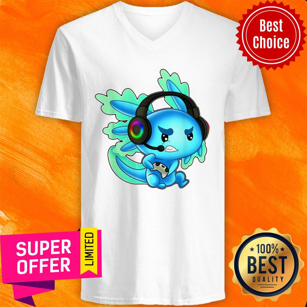Nice Gamer Axolotl Gamesolotl Shirt - Image 2