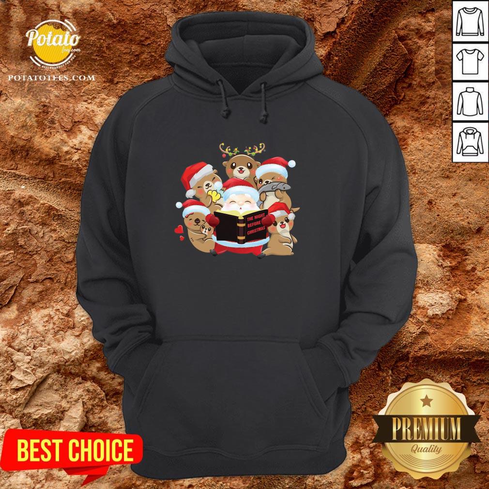 Hot Santa And Sloth Reindeer The Night Before Christmas Shirt - Image 5