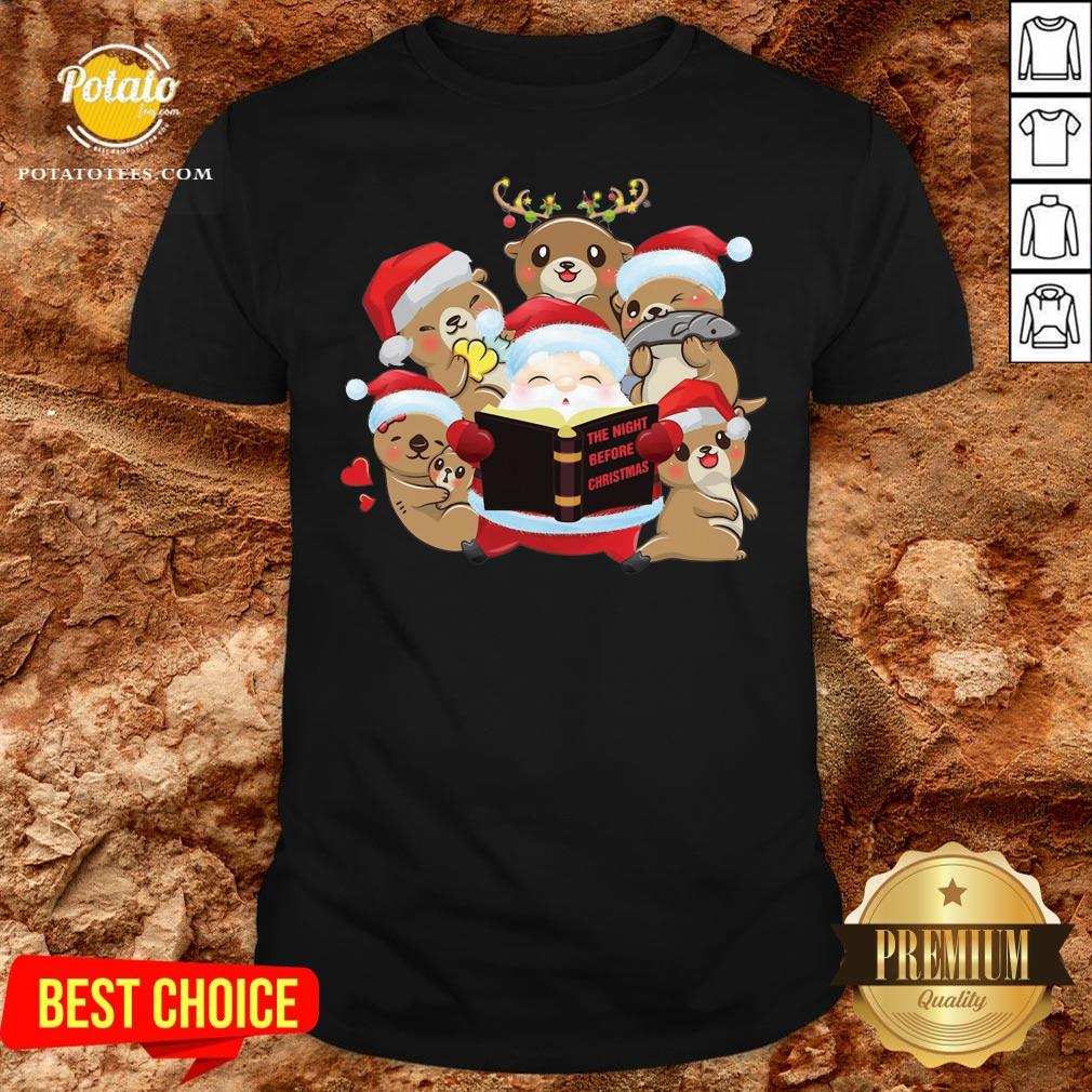 Hot Santa And Sloth Reindeer The Night Before Christmas Shirt