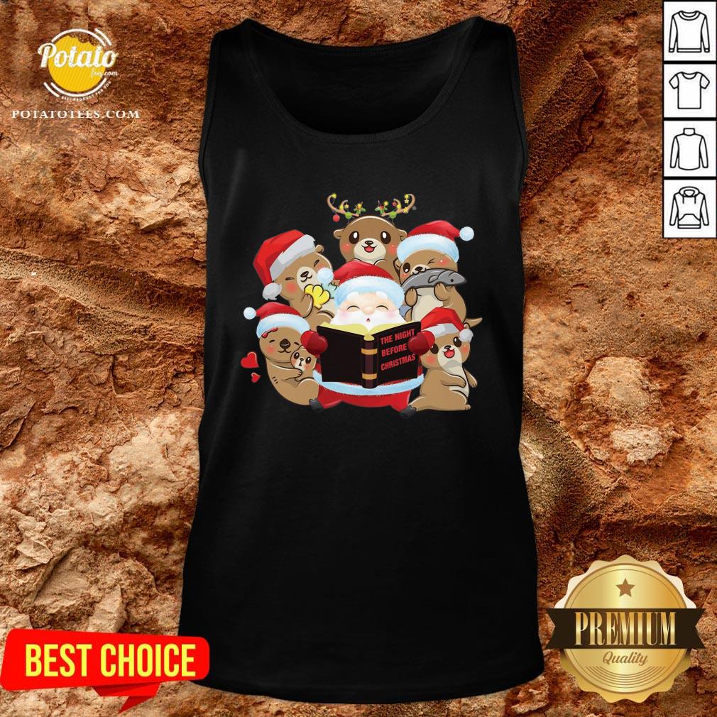 Hot Santa And Sloth Reindeer The Night Before Christmas Shirt - Image 3
