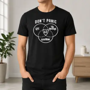 Official Funny Don't Panic Life The Universe And Everything 42 Shirt