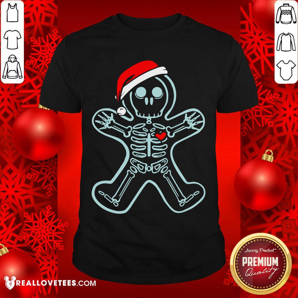 Awesome Xray Gingerbread Man Skeleton Christmas Shirt