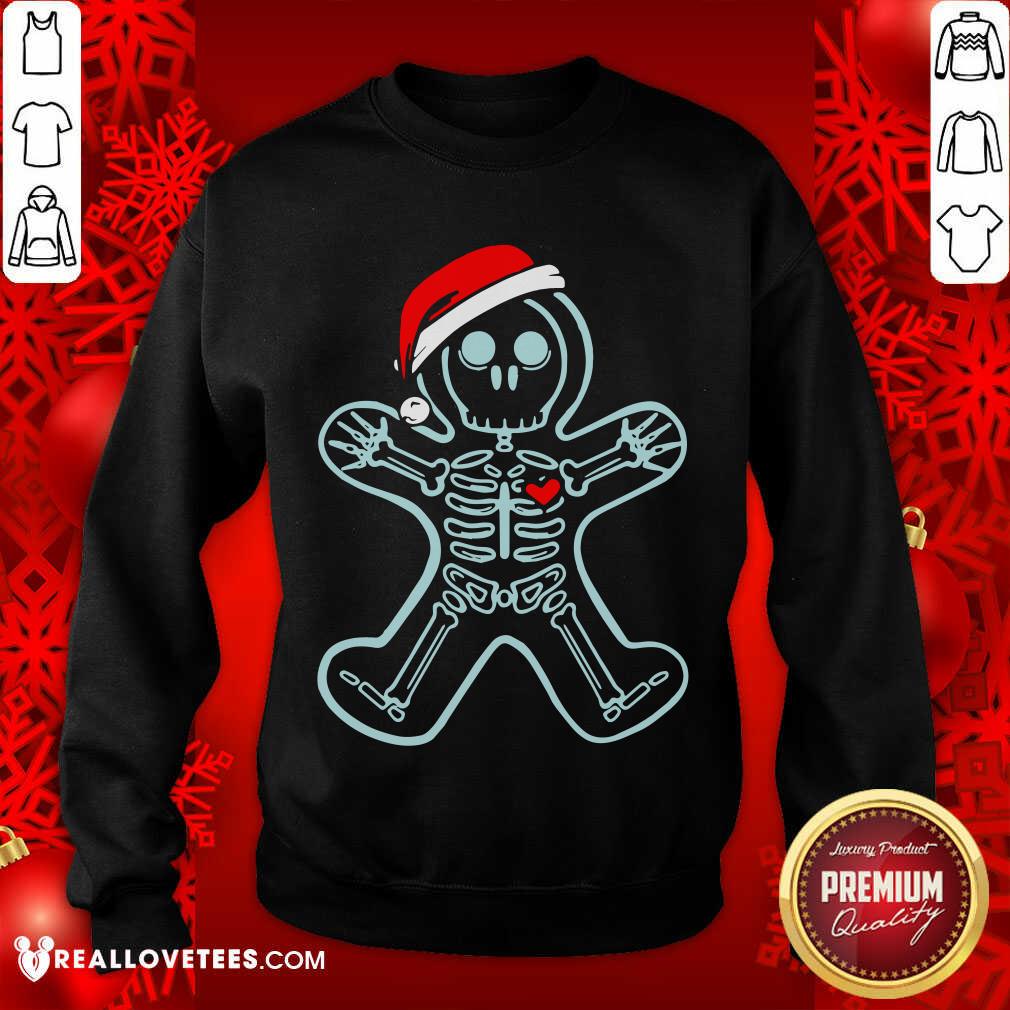 Awesome Xray Gingerbread Man Skeleton Christmas Shirt - Image 3