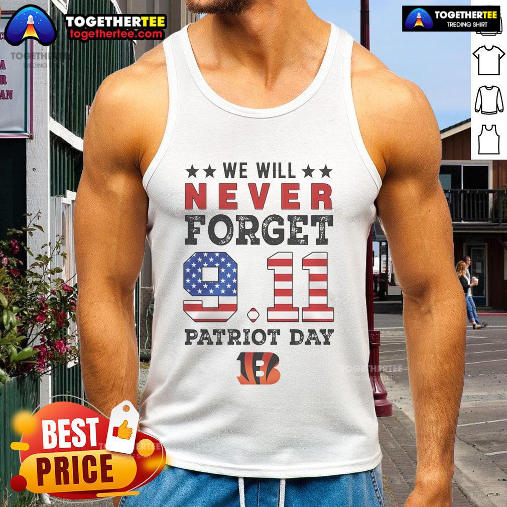 Official We Will Forget 9 11 Patriot Day Cincinnati Bengals T-Shirt - Image 4