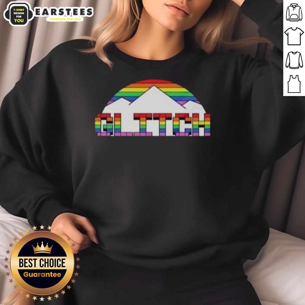 Premium Glitch Denver Nuggets Basketball Pride Mountain T-Shirt - Image 5