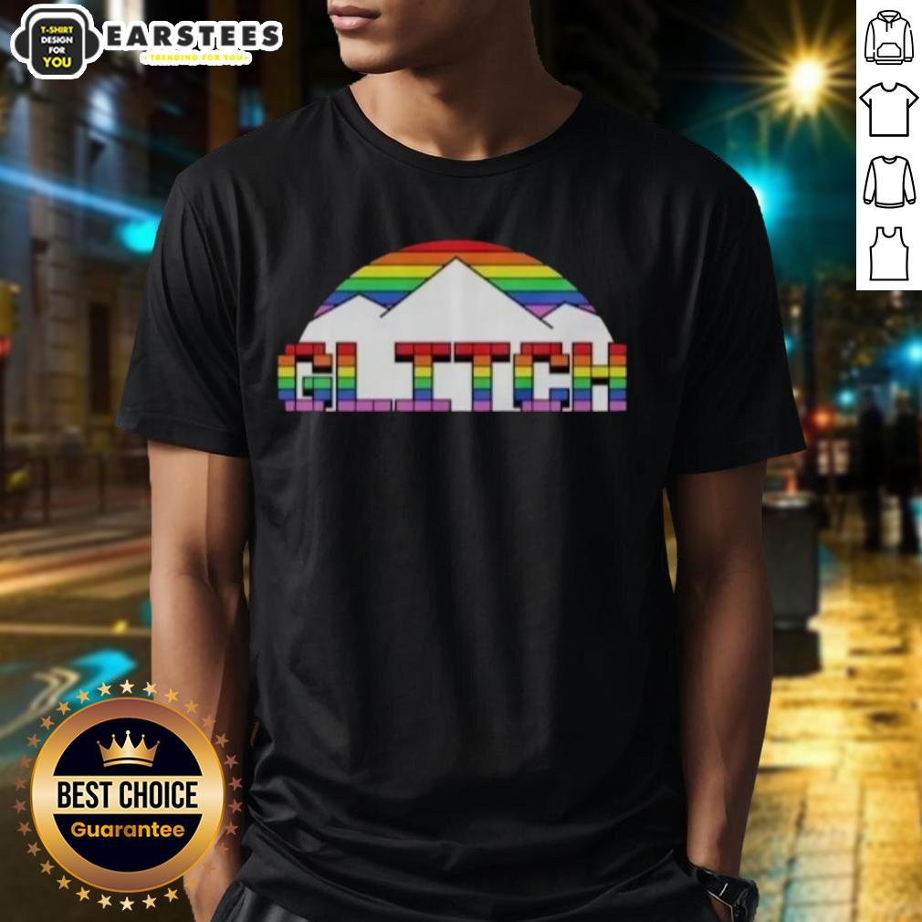 Premium Glitch Denver Nuggets Basketball Pride Mountain T-Shirt