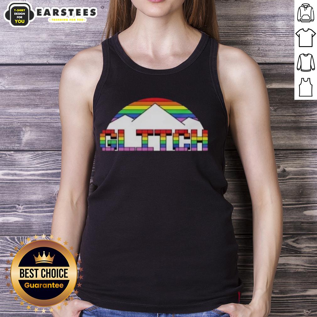 Premium Glitch Denver Nuggets Basketball Pride Mountain T-Shirt - Image 4