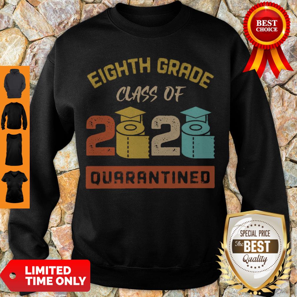 Top Eighth Grade Class Of 2020 Toilet Paper Quarantined Shirt - Image 3