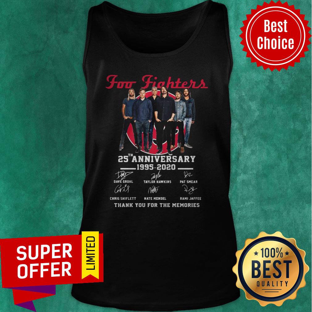 Foo Fighters 25th Anniversary 1995 2020 Thank You For The Memories Signatures Shirt - Image 4