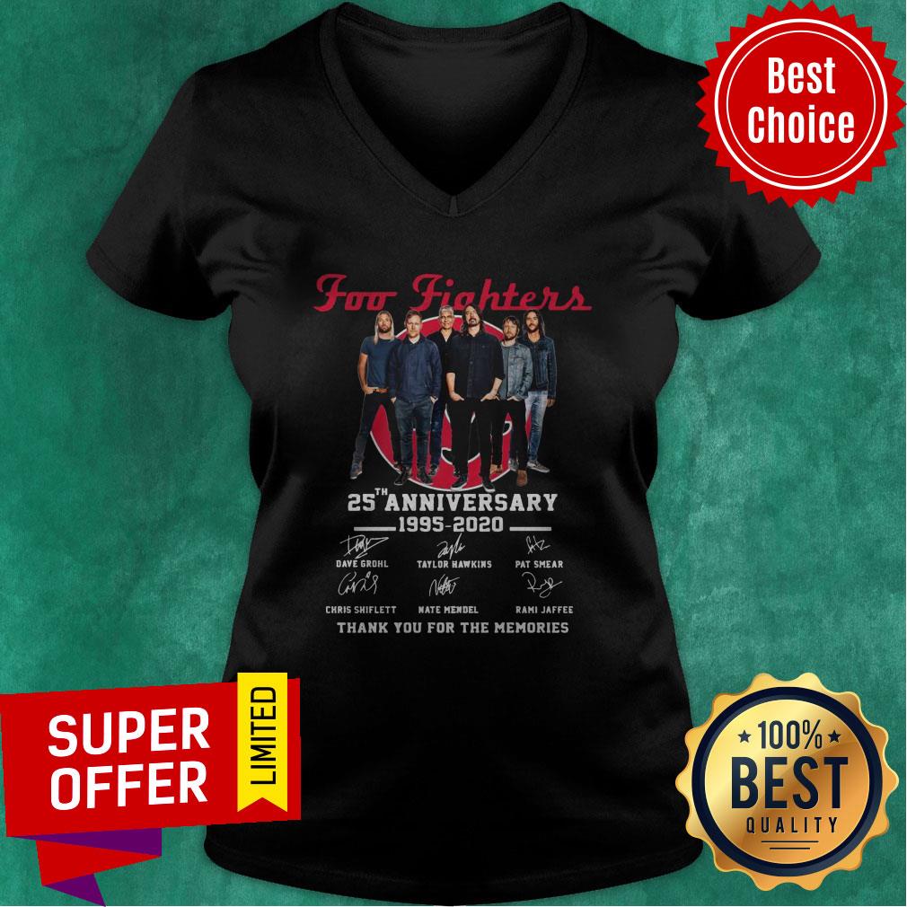 Foo Fighters 25th Anniversary 1995 2020 Thank You For The Memories Signatures Shirt - Image 3
