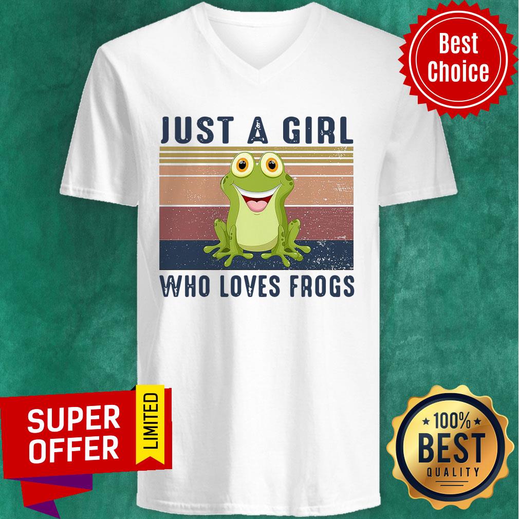 Just A Girl Who Loves Frogs Vintage Retro Shirt