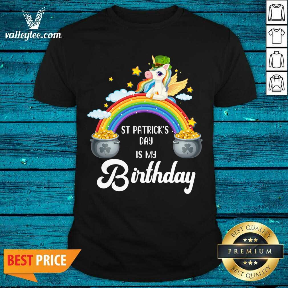 Lovely Birthday St Patricks Day Unicorn With Rainbow Shirt