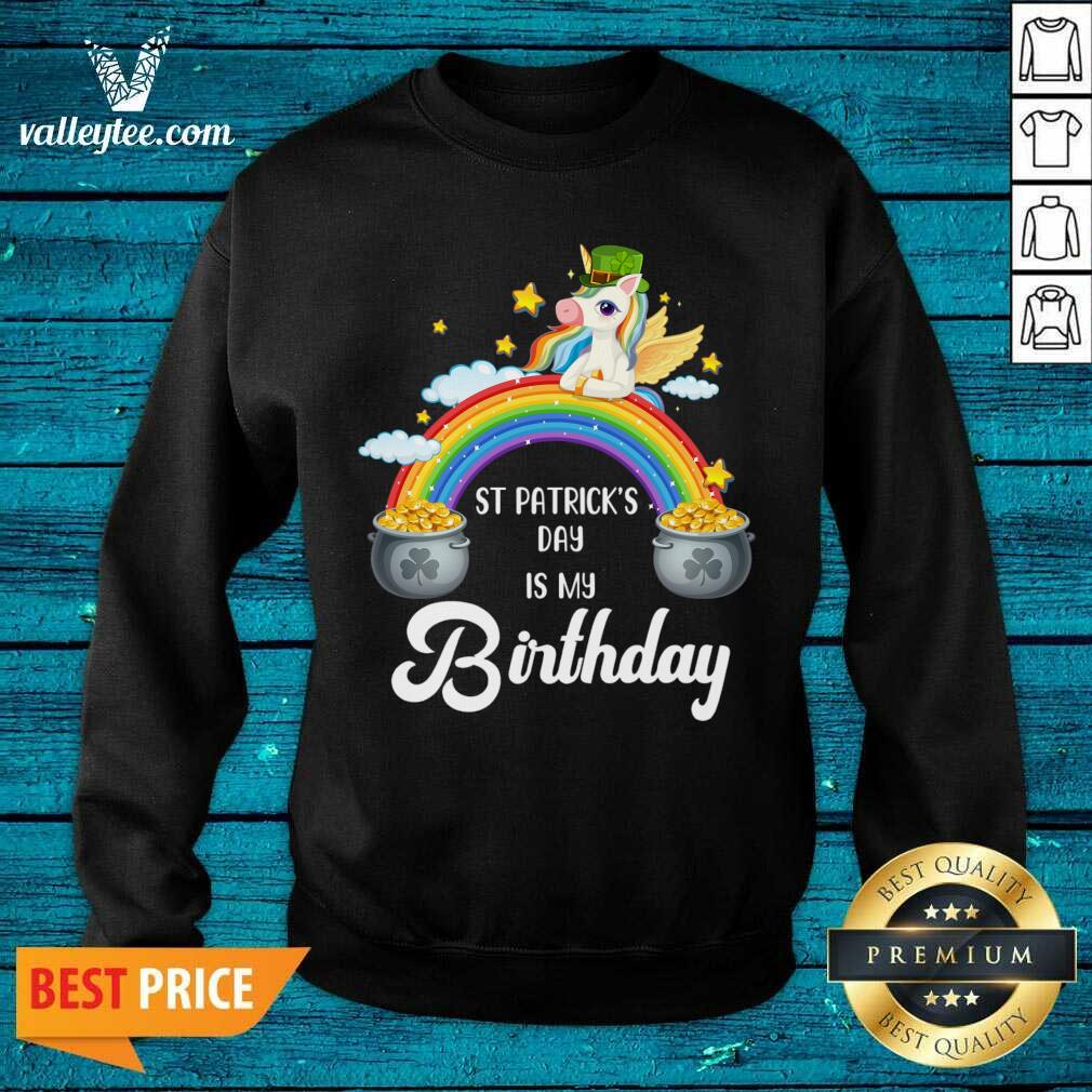 Lovely Birthday St Patricks Day Unicorn With Rainbow Shirt - Image 5