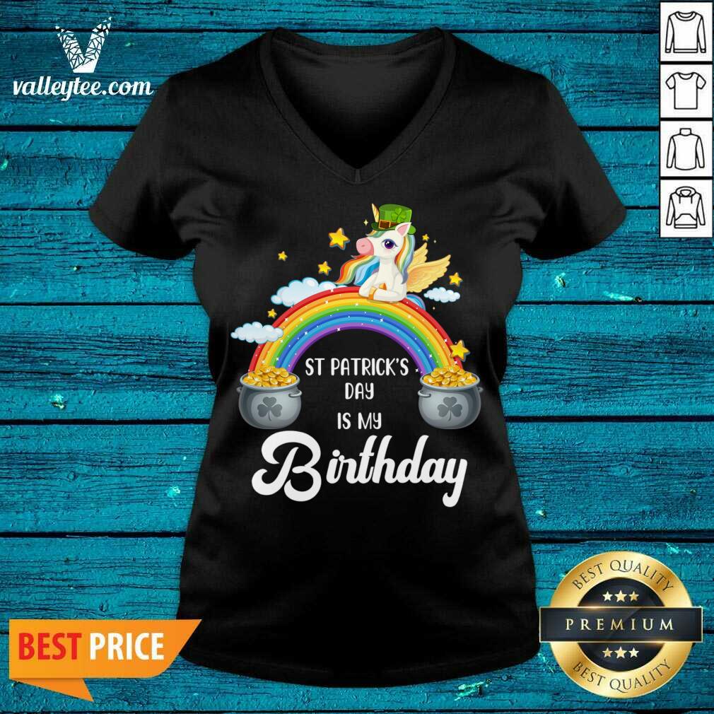 Lovely Birthday St Patricks Day Unicorn With Rainbow Shirt - Image 3