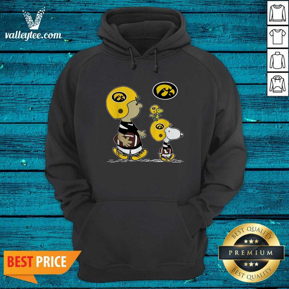 Nice The Peanuts Charlie Brown And Snoopy Woodstock Iowa Hawkeyes Football Shirt - Image 4