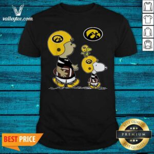 Nice The Peanuts Charlie Brown And Snoopy Woodstock Iowa Hawkeyes Football Shirt