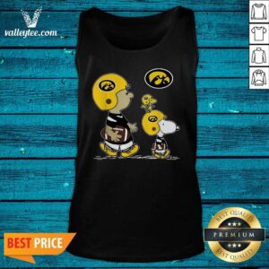 Alternative view of Nice The Peanuts Charlie Brown And Snoopy Woodstock Iowa Hawkeyes Football Shirt