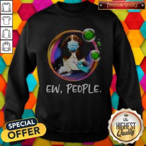 Alternative view of Original Basset Hound Safety Bubble Face Mask Ew People Shirt