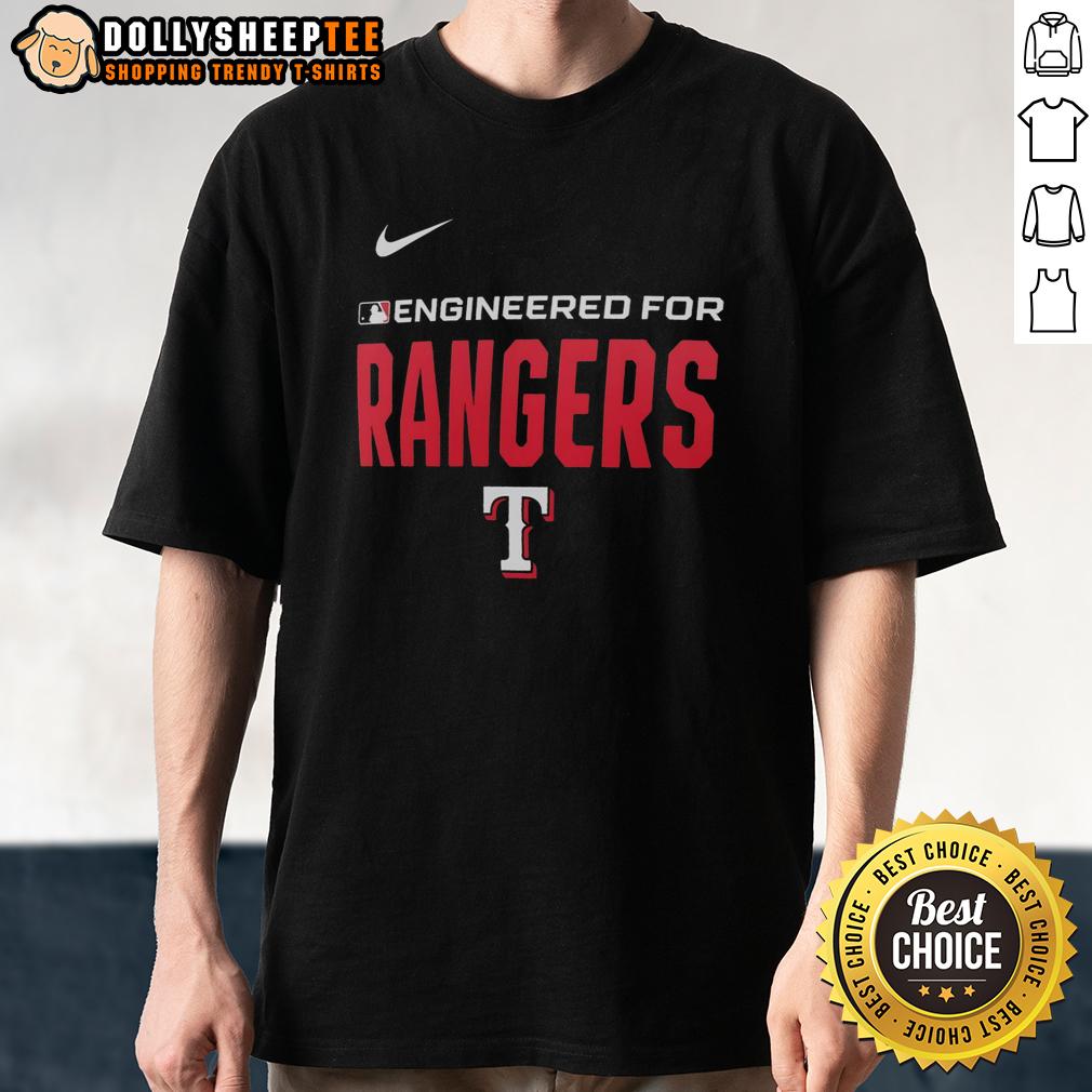Official Engineered For Texas Rangers MLB Logo T-Shirt