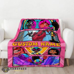 Alternative view of Good Prehistoric Adventure Girl Warrior Blanket – Customize Blanket