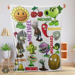 Good Pretty Plants Vs Zombies Characters Blanket Fleece Customized Blanket