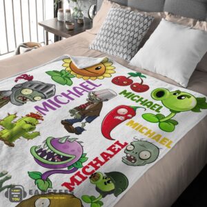 Alternative view of Good Pretty Plants Vs Zombies Characters Blanket Fleece Customized Blanket