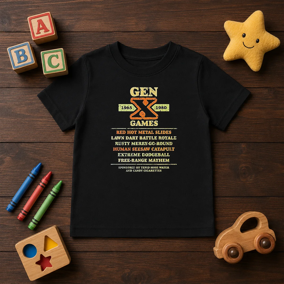 Top Gen X Games 1965 1980 Red Hot Metal Slides Shirt - Image 9