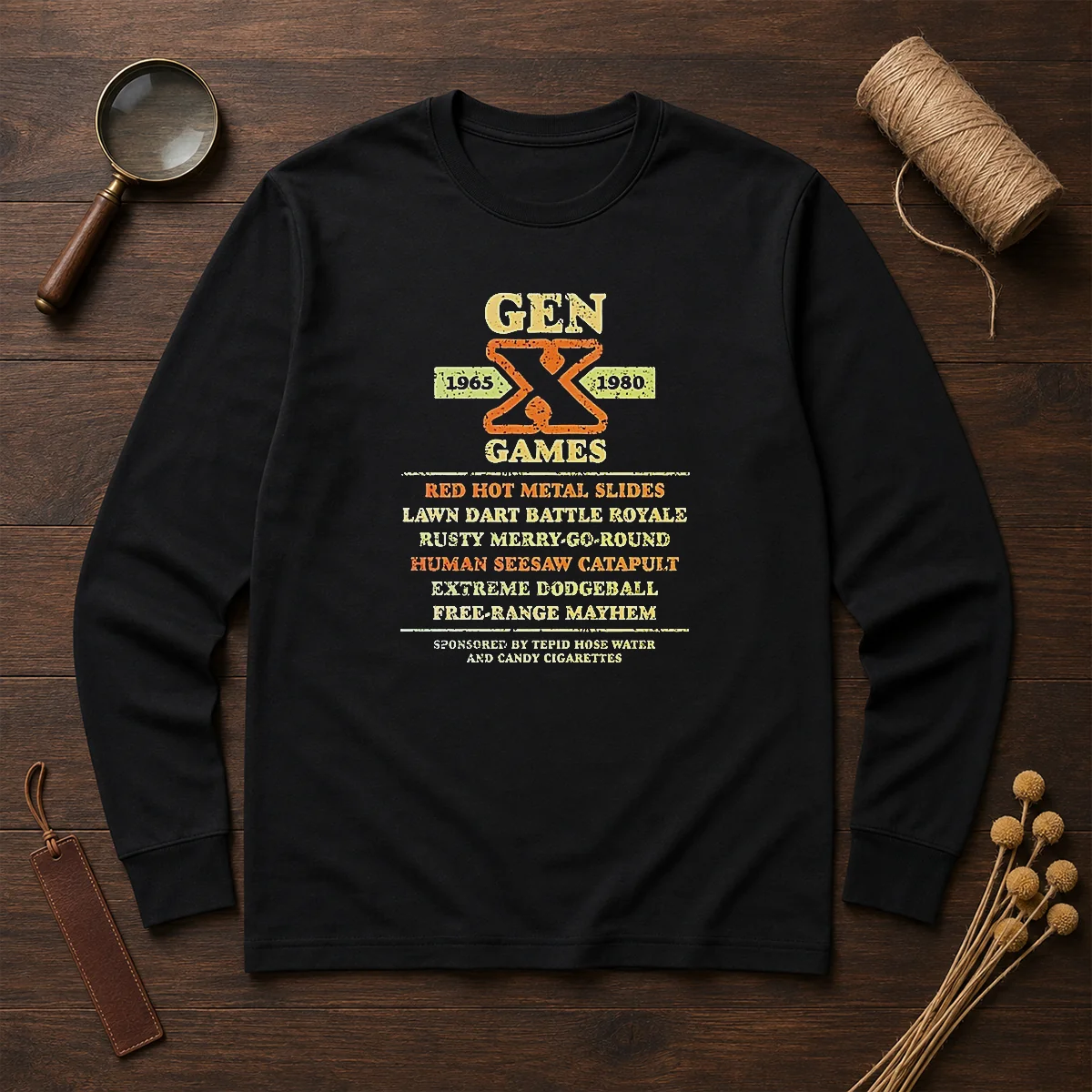 Top Gen X Games 1965 1980 Red Hot Metal Slides Shirt - Image 6