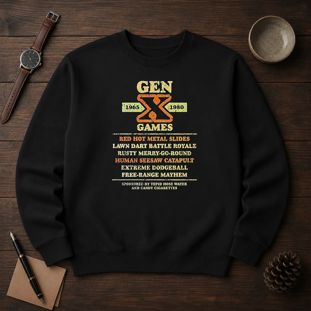 Top Gen X Games 1965 1980 Red Hot Metal Slides Shirt - Image 7
