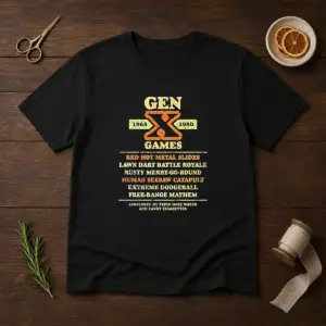 Top Gen X Games 1965 1980 Red Hot Metal Slides Shirt