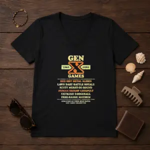 Alternative view of Top Gen X Games 1965 1980 Red Hot Metal Slides Shirt