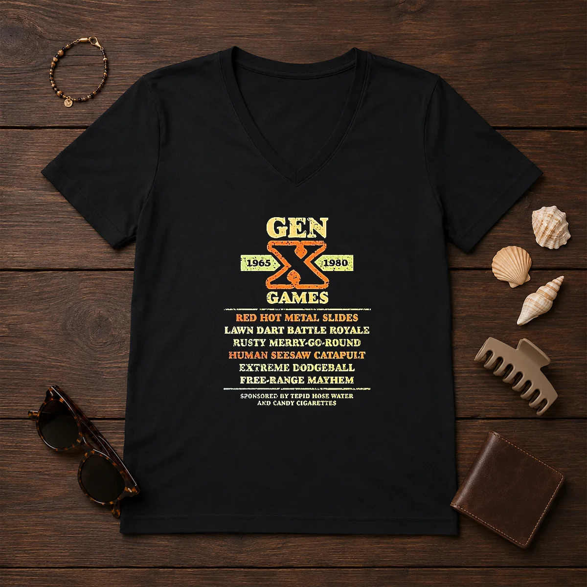 Top Gen X Games 1965 1980 Red Hot Metal Slides Shirt - Image 2