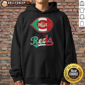 Alternative view of Hot Cincinnati Reds Baseball X Mexican Flag T-Shirt