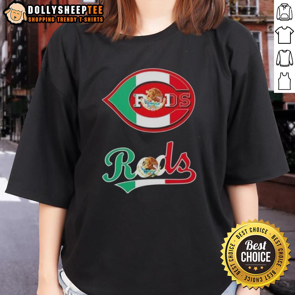 Hot Cincinnati Reds Baseball X Mexican Flag T-Shirt - Image 3