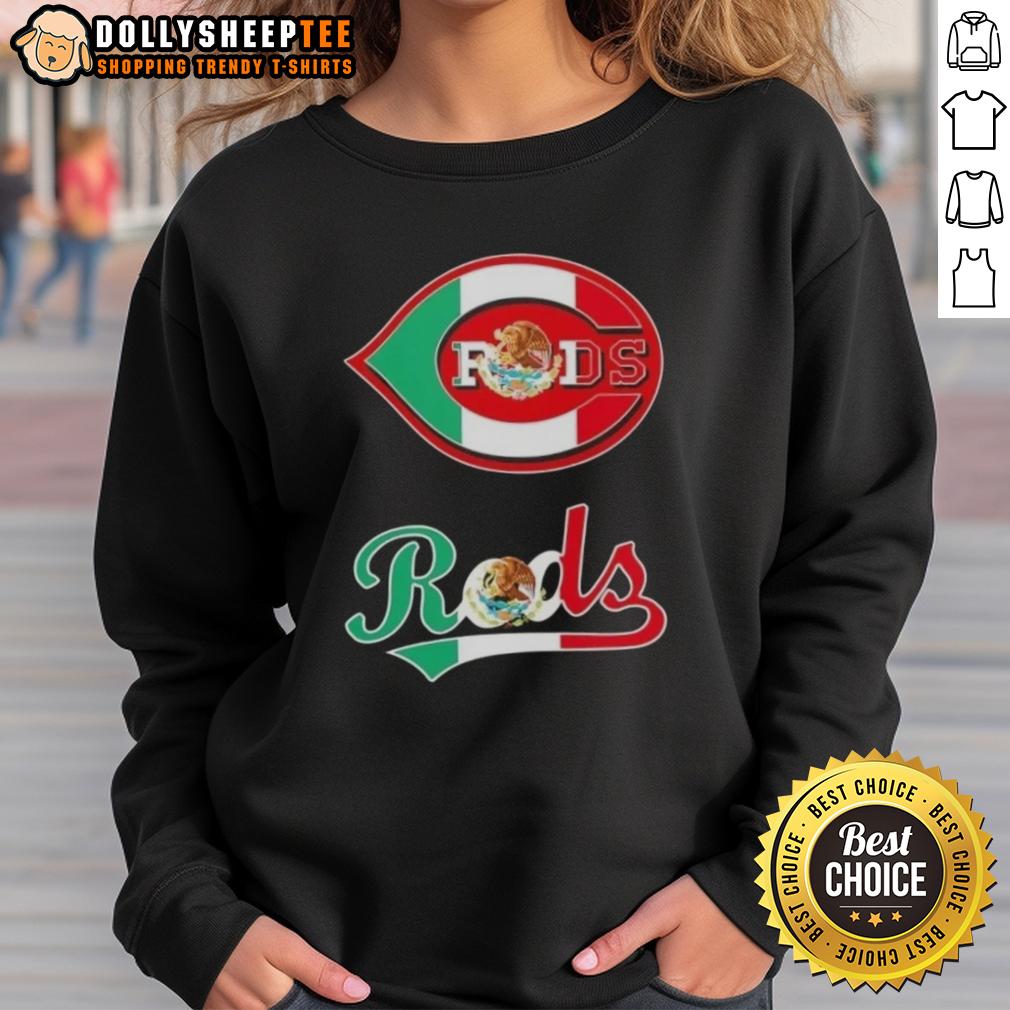 Hot Cincinnati Reds Baseball X Mexican Flag T-Shirt - Image 5