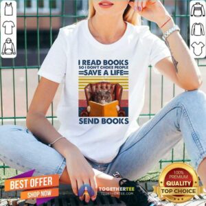 Alternative view of Happy Cat Read Books So I Do Not Choke People Save A Life Send Books Vintage Shirt