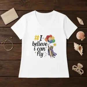 Alternative view of Nice I Believe I Can Fly Cat Balloons Shirt