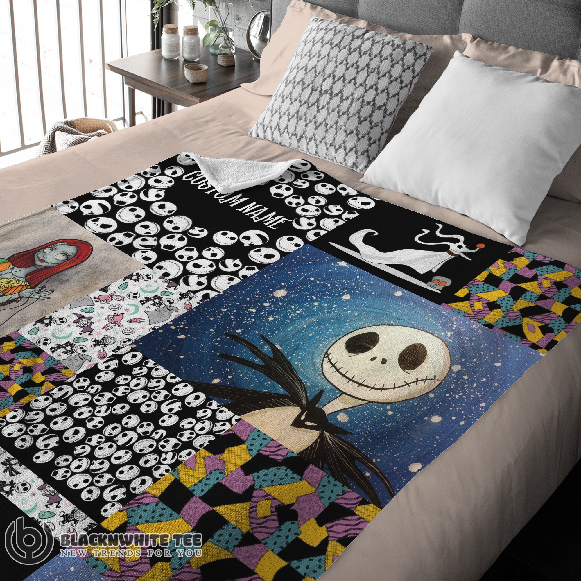 Official Premium The Nightmare Before Christmas Jack Skellington Sally Zero Halloween Customized Blanket - Image 3