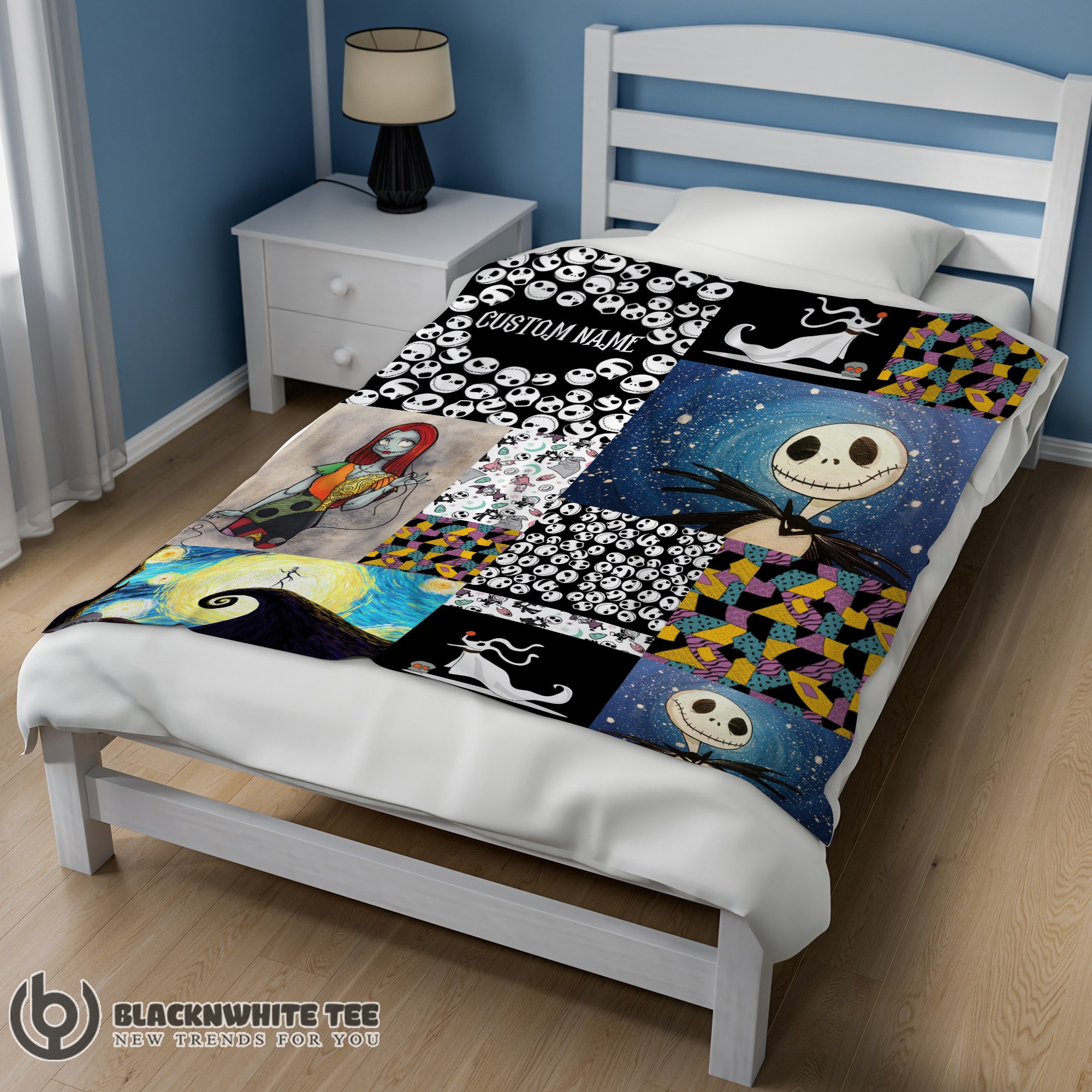 Official Premium The Nightmare Before Christmas Jack Skellington Sally Zero Halloween Customized Blanket - Image 2