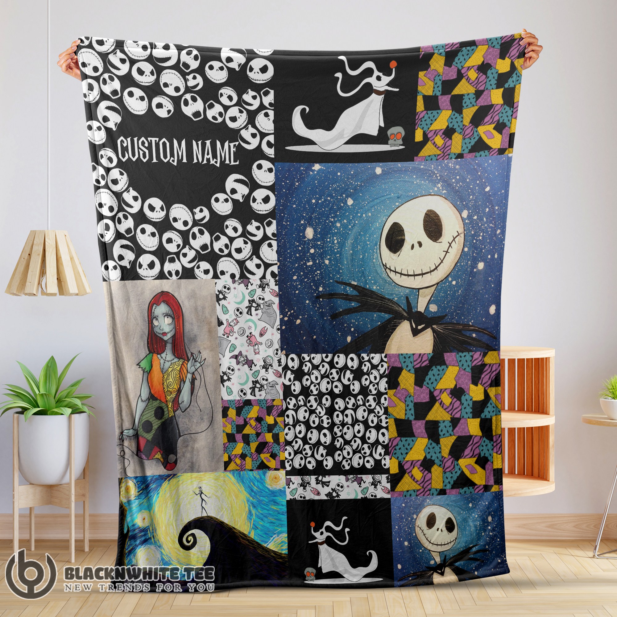 Official Premium The Nightmare Before Christmas Jack Skellington Sally Zero Halloween Customized Blanket