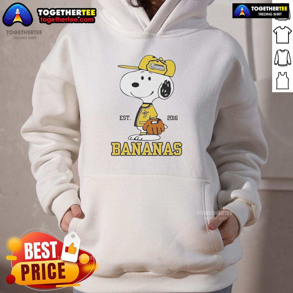 Nice Snoopy Wearing Savannah Bananas Outfit Est 2016 T-Shirt - Image 2